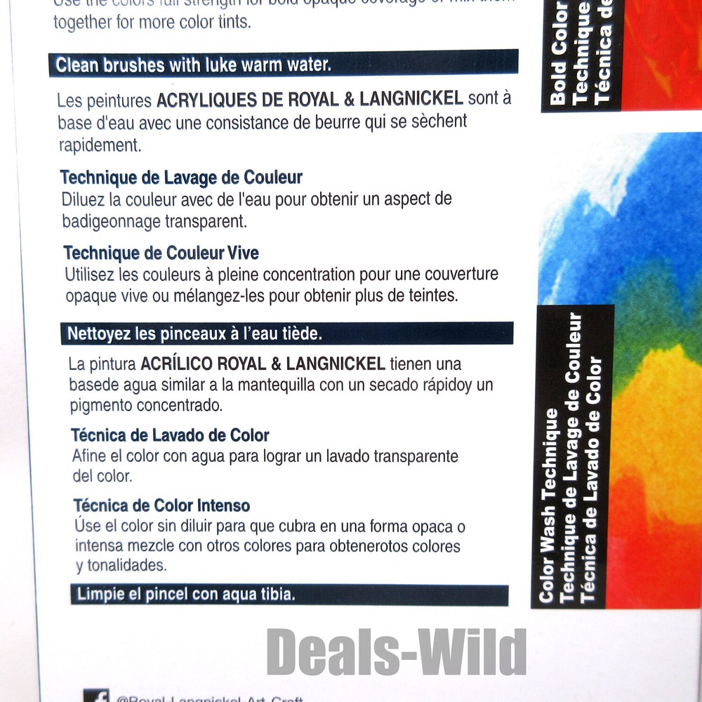 12 Piece METALLIC Acrylic Paint Set Royal & Langnickel Essentials Basic Colors