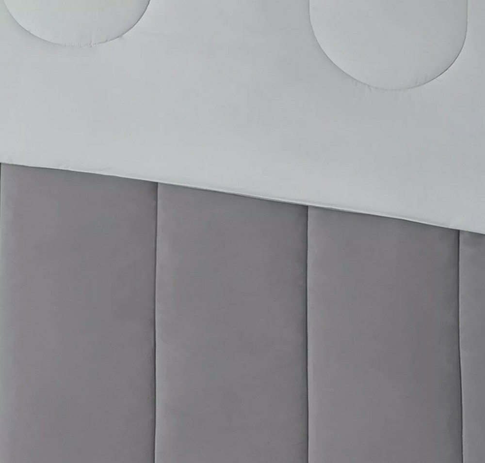 Mainstays Reversible Ultra Soft Solid Comforter in a Bag, Grey, Full/Queen
