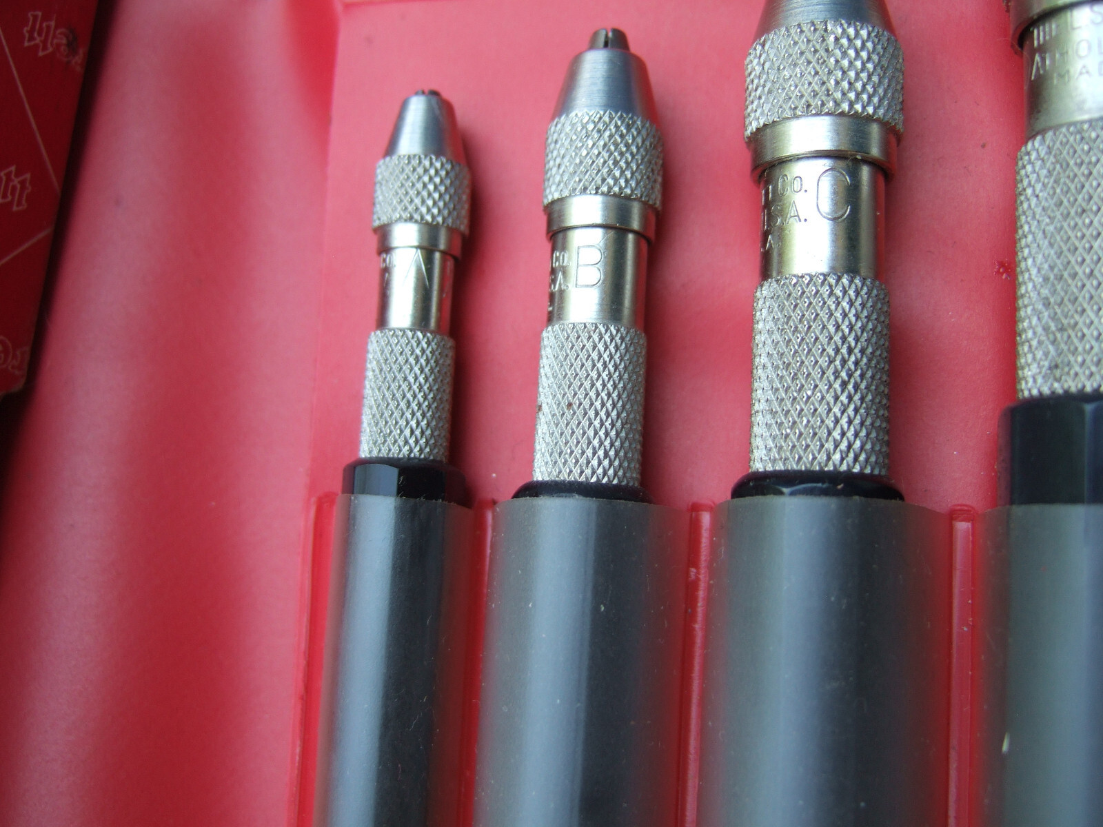 Starrett No S166 Pin Vise Set Vintage USA Octagonal Handle MACHINIST TOOLMAKER 2