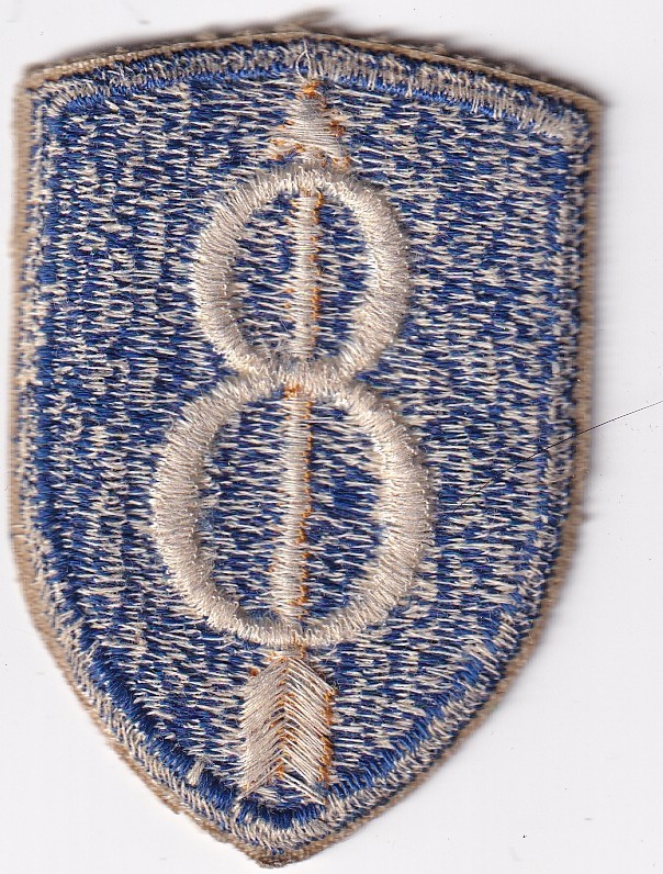 8th Infantry Division patch real WWII era make unissued