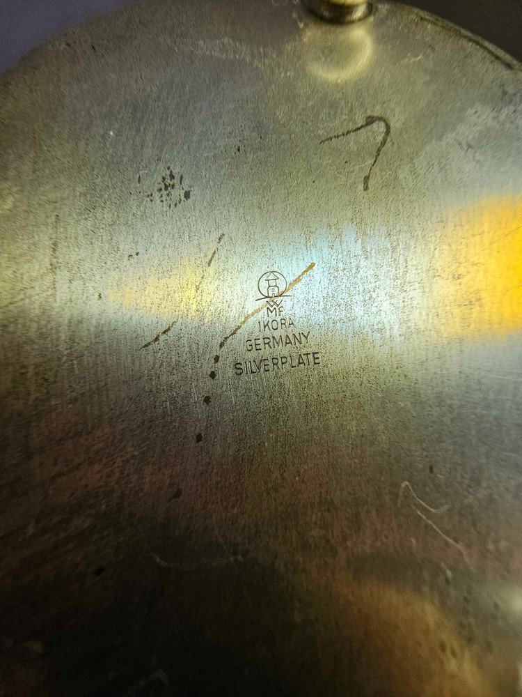 3 -WMF Ikora germany small & large footed flower shaped bowl Tarnish Silverplate