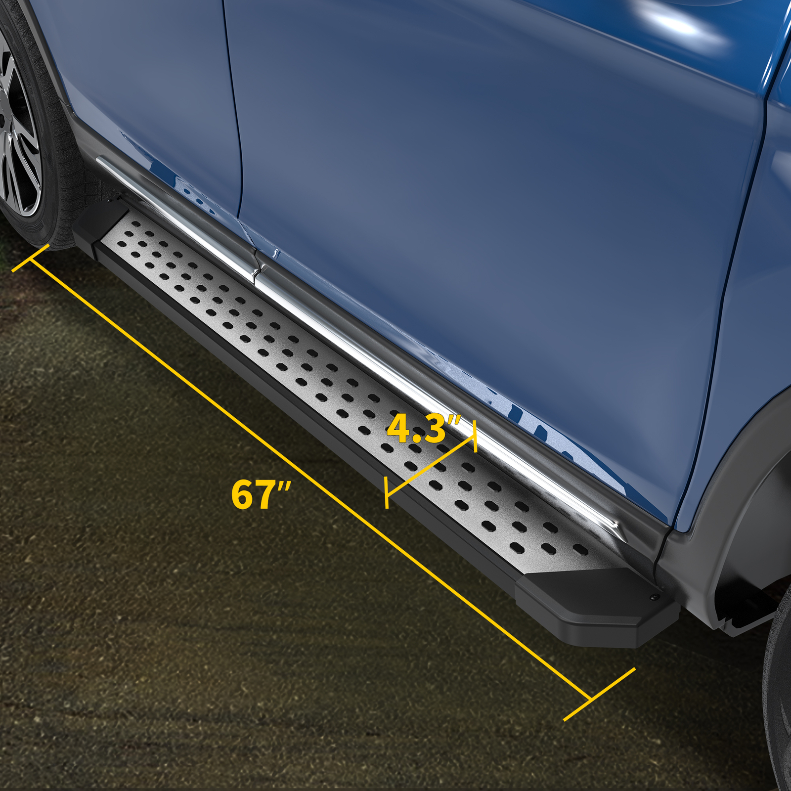 For 2016-2022 Honda Pilot 4" Running Boards Nerf Bar Side Steps Aluminum Alloy