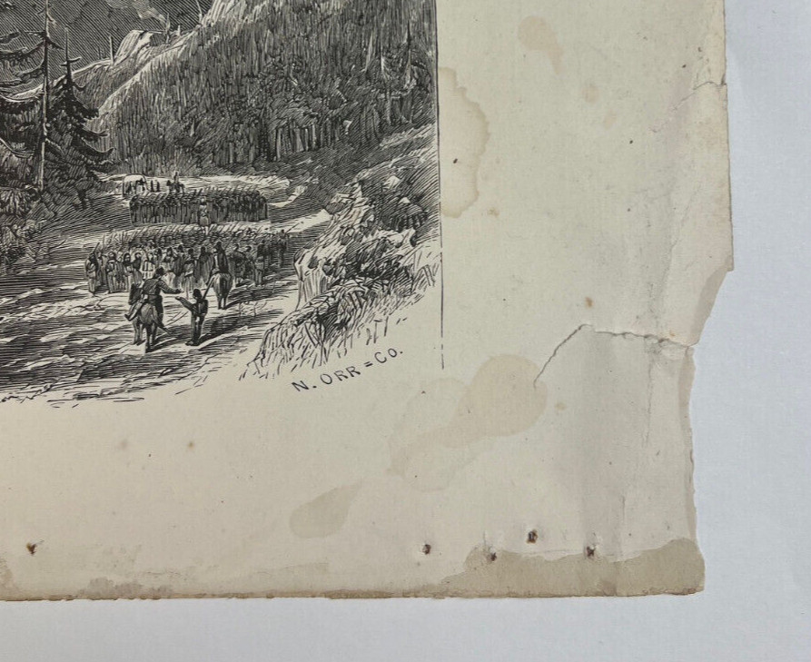 Antique 1850s Cumberland Gap Civil War Print Engraving Nathaniel Orr