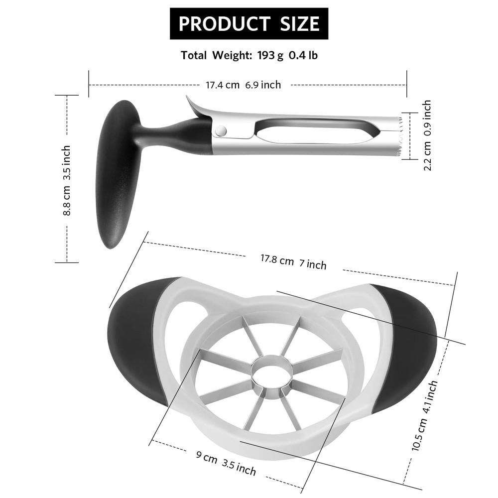 Apple Slicer & Corer Set, Apple Cutter and Fruit Slicer with Sharp Stainless ...