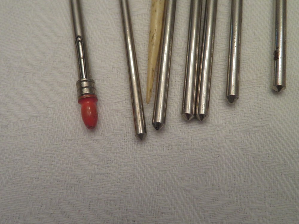 Two Bone/Plastic Crochet/Knitting Needle Hooks & 8 metal Crochet Hooks