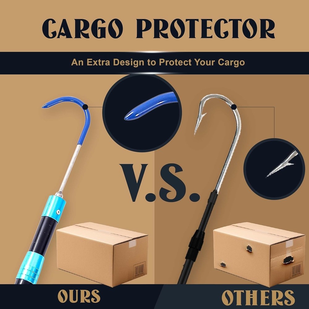 6.3 Ft Multi-Use Cargo Grabber - Portable Tool with Protective Covers for Trucks