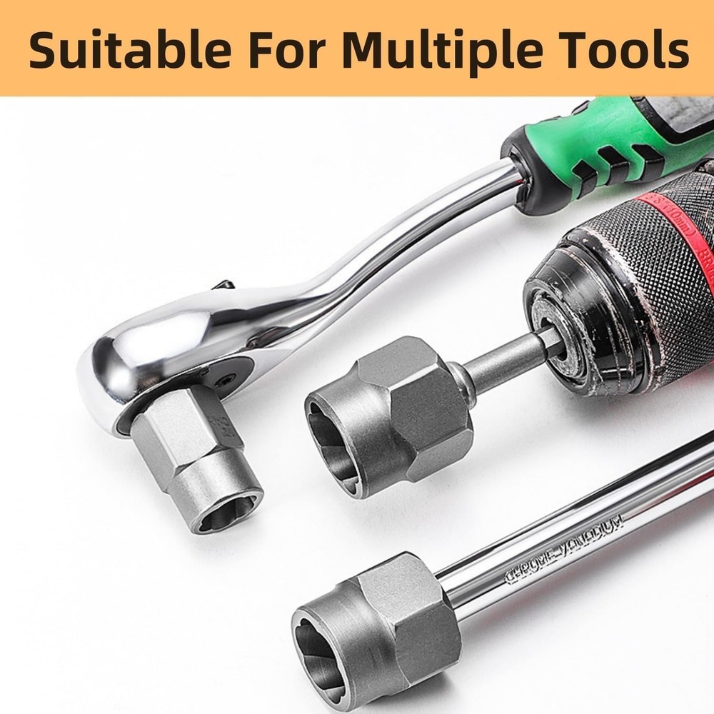 14pc Impact Bolt & Nut Remover Set 3/8" Drive Bolt Extractor Tool Kit With Case