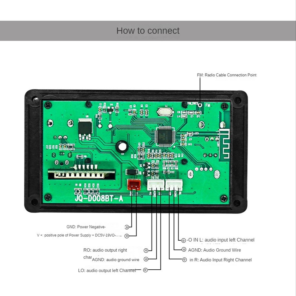 LCD Display Bluetooth 5.0 MP3 Decoder Board Support Handsfree Recording FM6300