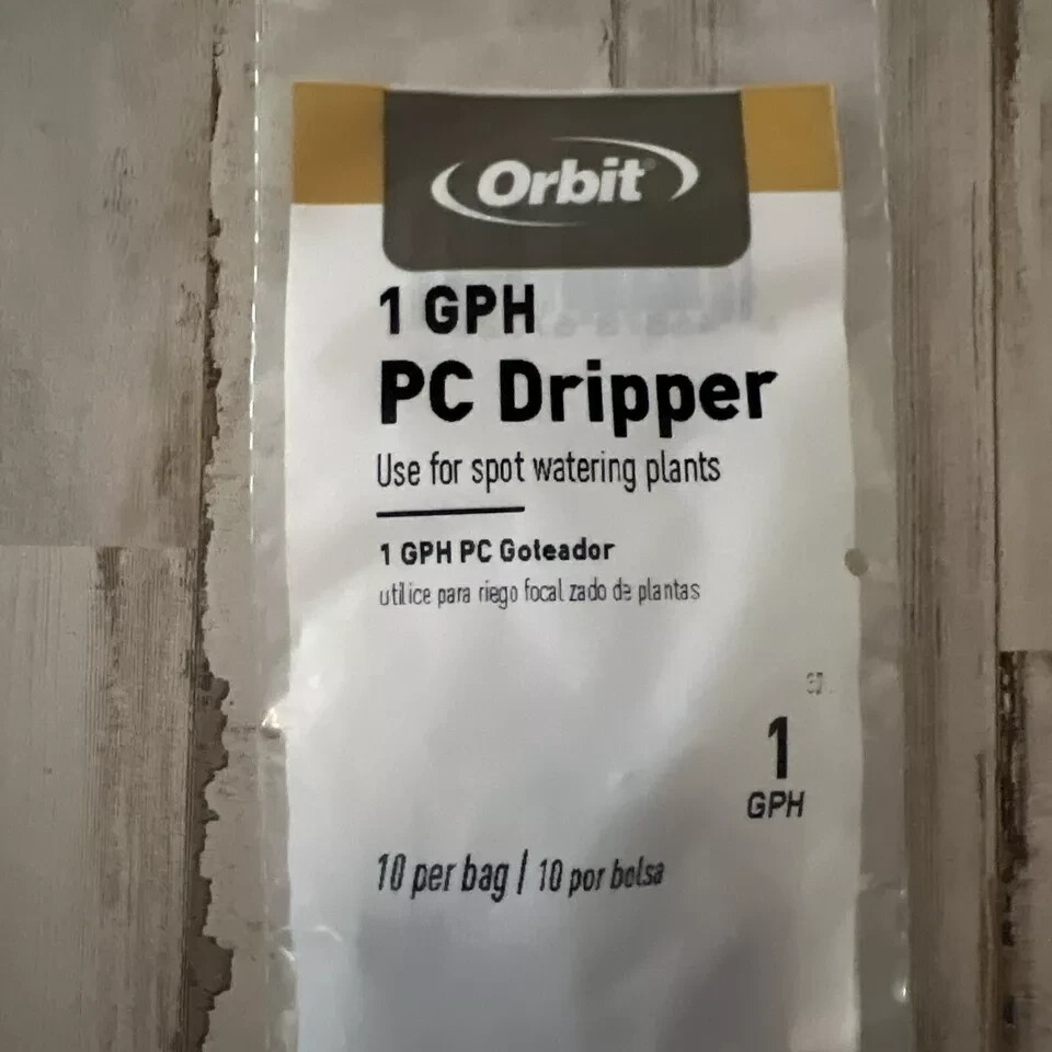 10-Pack ORBIT 67225 Drip Irrigation Plastic Pressure-Compensating Dripper 1 GPH