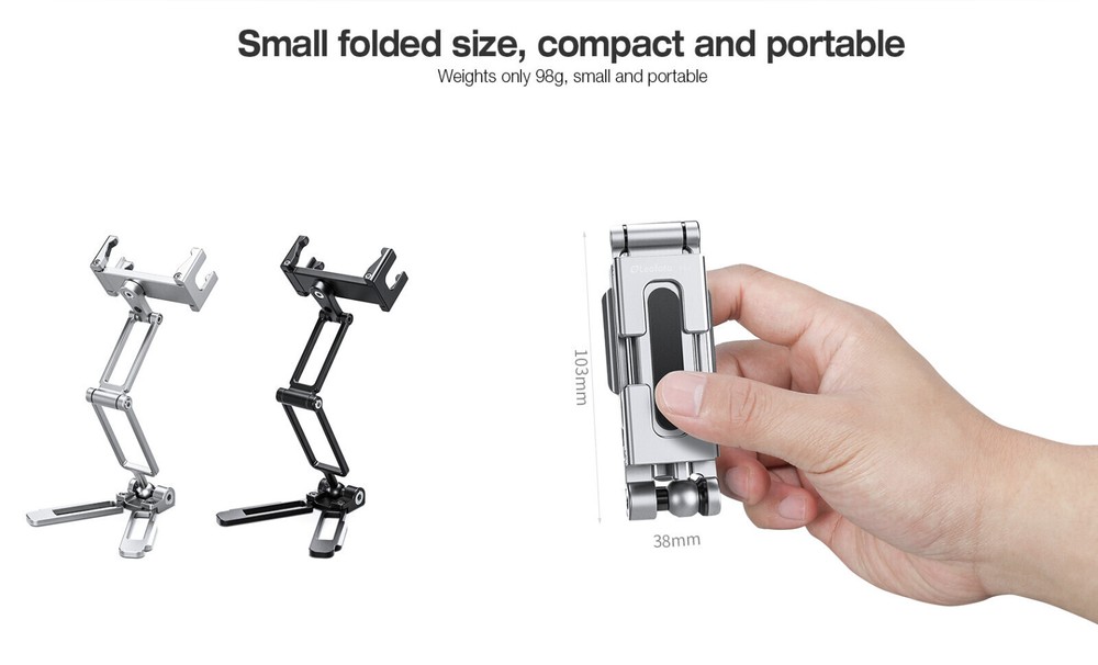 Leofoto PS-4 Foldable Multi-Functional Smartphone Clamp Silver