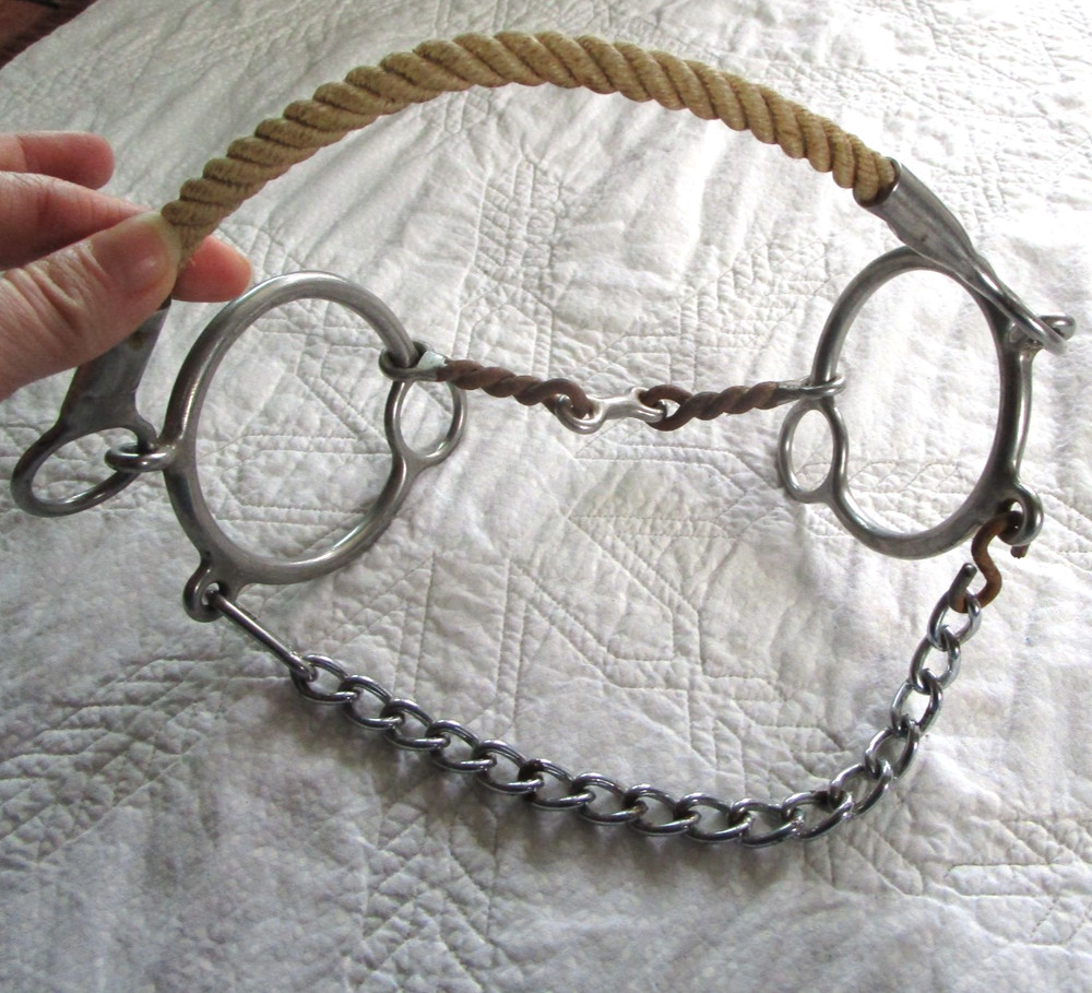 5" REINSMAN 903 RING COMBINATION ROPE NOSE HACKAMORE DOG BONE STAGE E