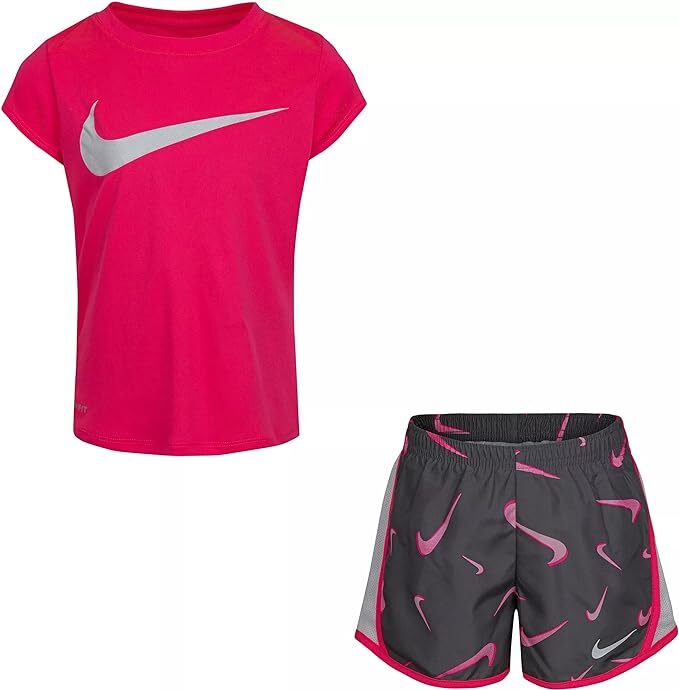 Nike Dri-Fit Little Girls' Graphic Tee & Short 2-Piece Set
