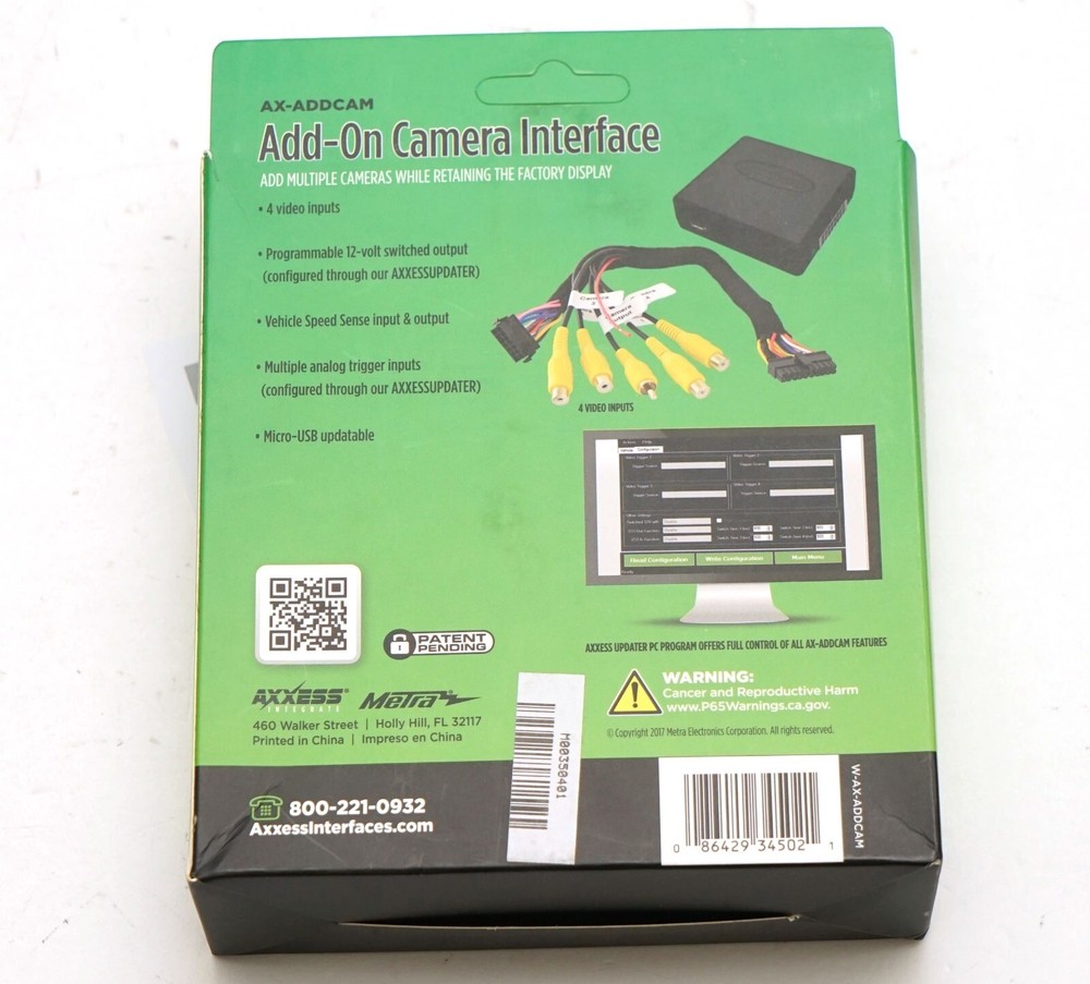 Axxess AX-ADDCAM Universal Backup Camera CAN-BUS Interface LD-AX-BACKUP Black
