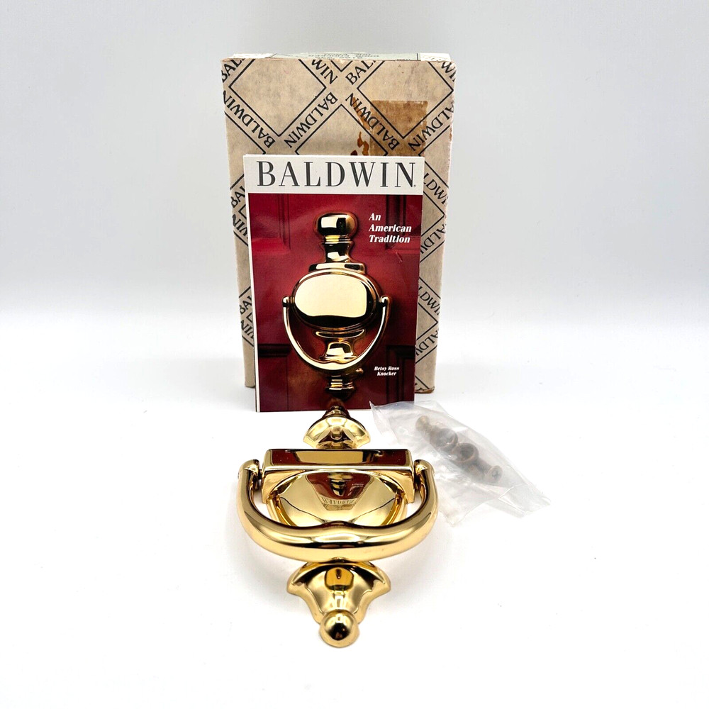 NIB Vintage Baldwin Solid Brass Colonial Door Knocker No. 0102-030