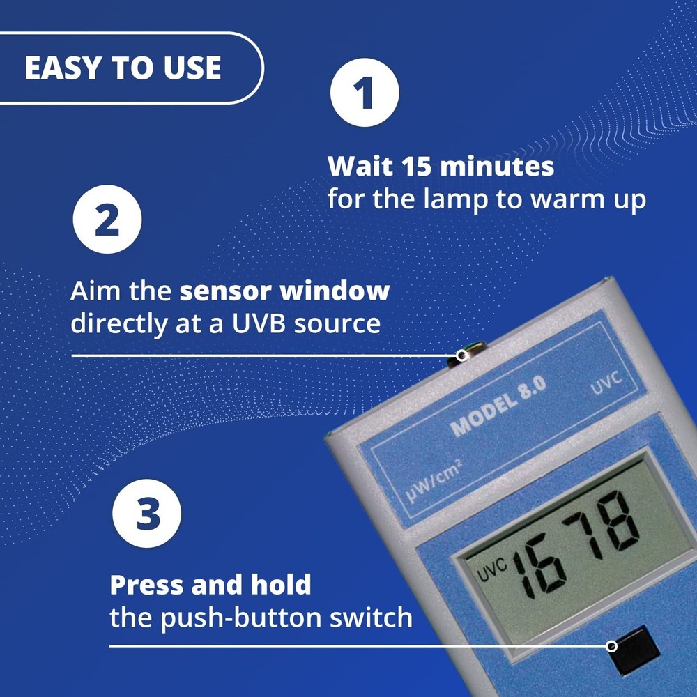Solarmeter Model 8.0 UVC Lamp Meter, Handheld Digital UV Light Meter Radiomet...