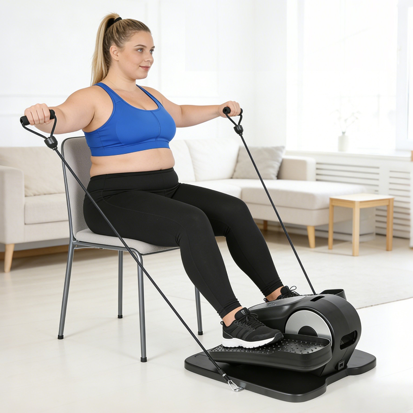 Under Desk Electric Elliptical Quiet Seated Exerciser w/ Remote 12 Speed Seniors