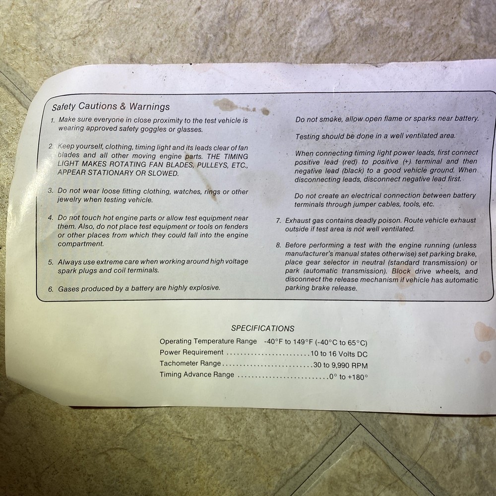 Snap On Computerized Tach/Advance Timing Light Model MT2261 with Case