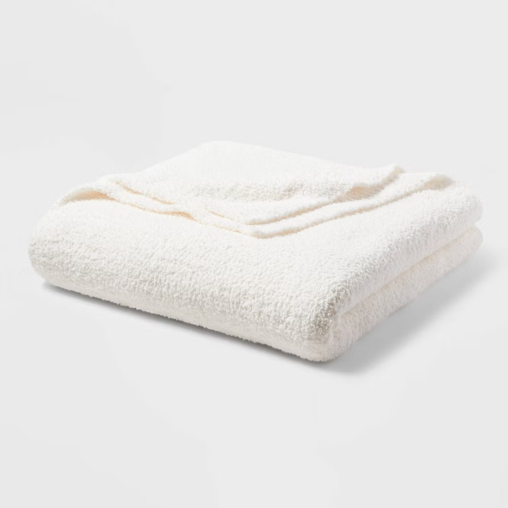Threshold Chenille Throw Bed Blanket Oversized 92x90 Midweight