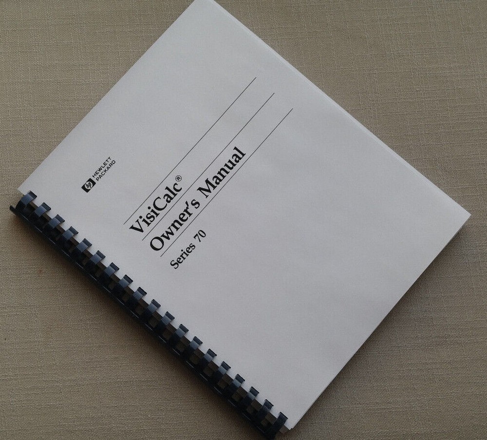 Hewlett Packard HP 75 computer Visicalc manual