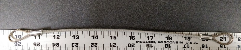 11" SS/Nylon Wire Rope Lanyard Assembly Loop/Loop 3/32" 7X19 920# (36pcs.)
