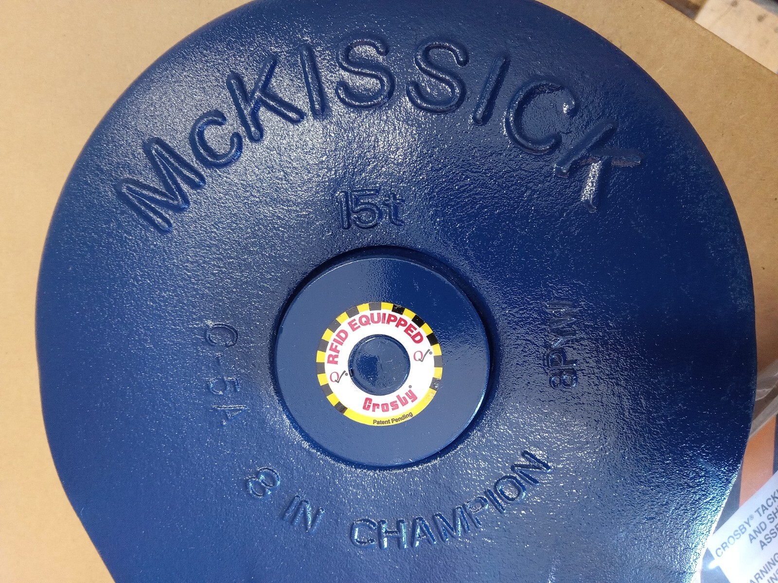 McKissick N420 8" Champion 15 Ton BLOCK & TACKLE Crosby hook block 3/4"-7/8"