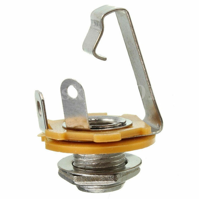 10Pcs Mono 1/4" 6.35mm ID Socket Jack Connector Panel Mount Guitar Plate