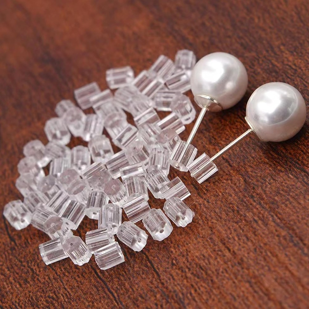 Silicone Earring Backs, 200 Pcs Soft Clear Hypoallergenic Replacement Stopper...