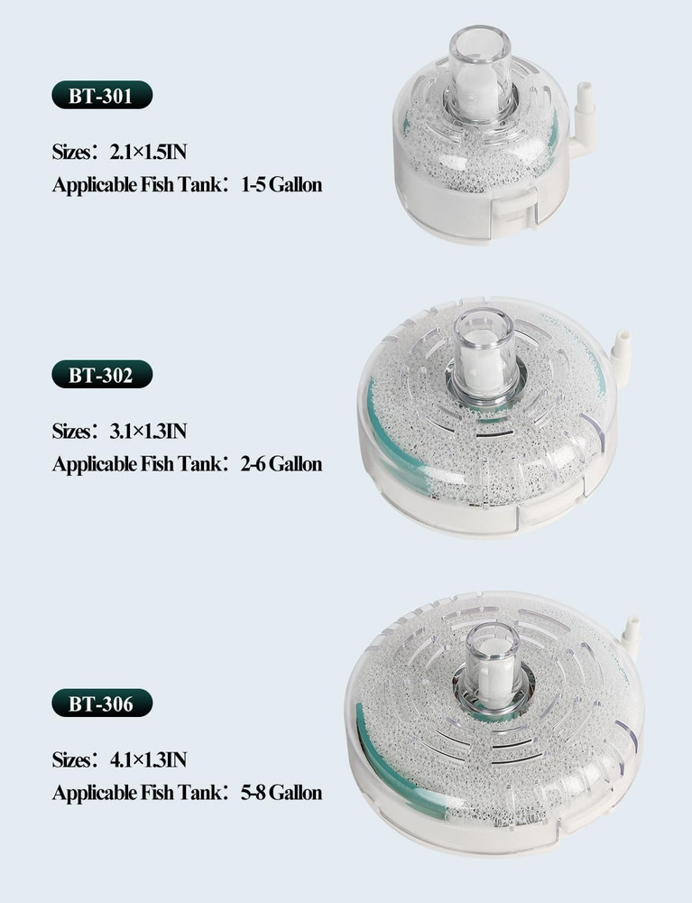 Mini Aquarium Sponge Filter, Small Fish Tank Filter Submersible Fish Filter B...
