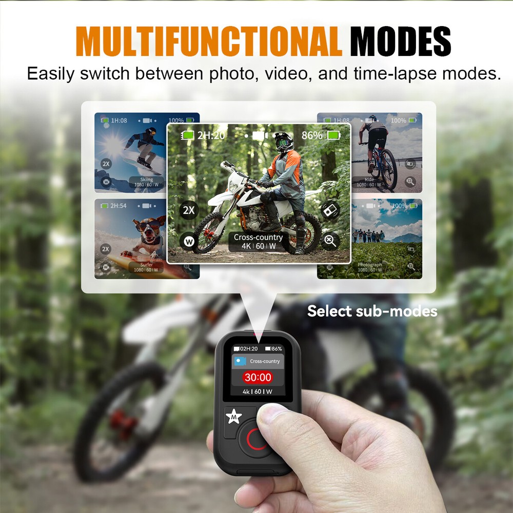 Bluetooth Wireless Remote Controller For GoPro Hero 13 12/11/10/9 Max Camera 60M