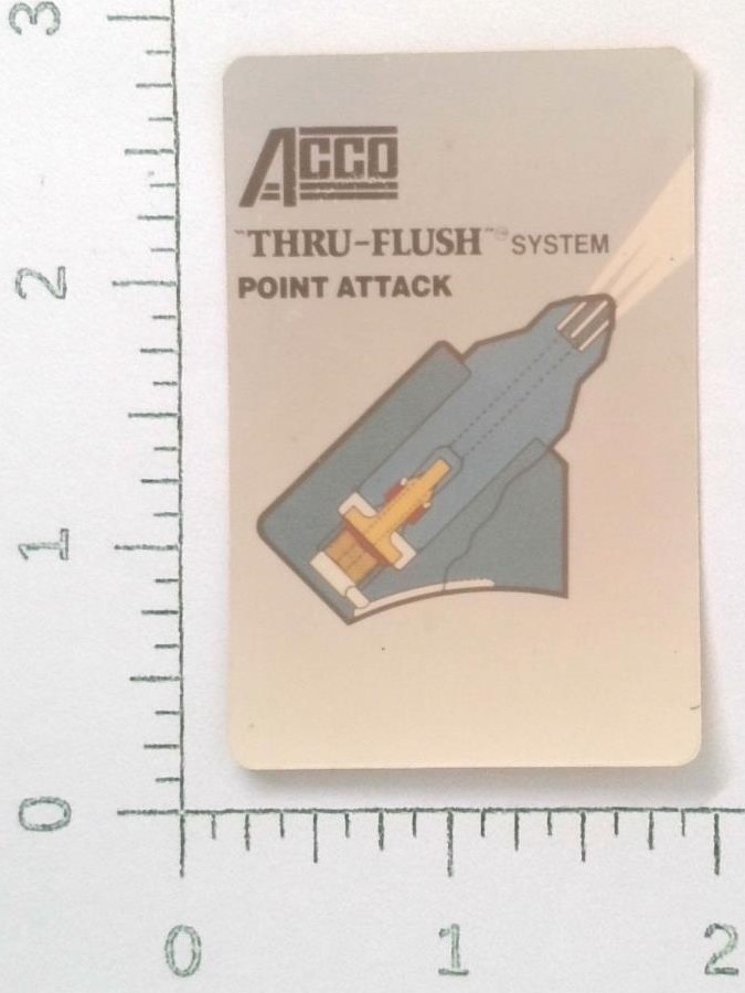 Vintage Acco Thru-Flush System Point Attack Mining Sticker Decal