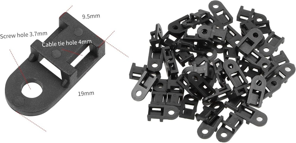 60 Set Cable Zip Tie Mounts Kit Black 6" Ties, 60 Set,