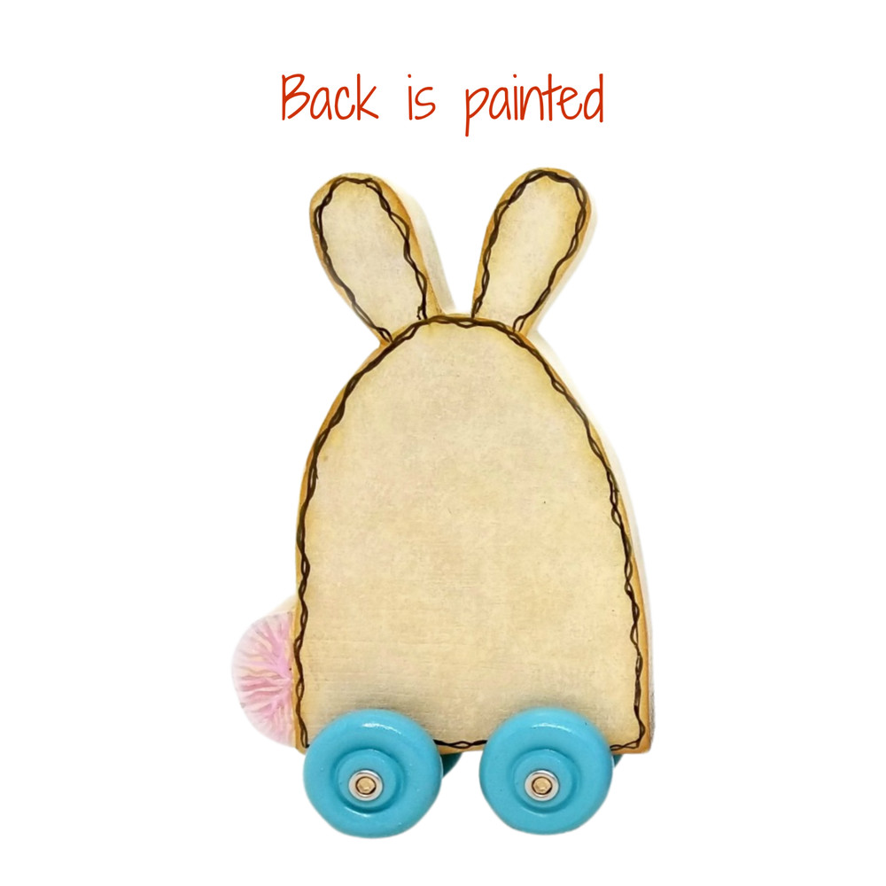 HP White Bunny Rabbit with Rolling Wheels, Prim Display, ByBrendasHand