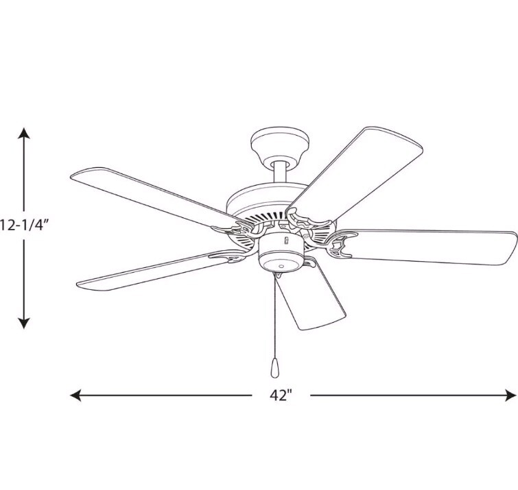 Progress Lighting P2500-30 42" White Ceiling Fan AirPro Builder Collection ~New