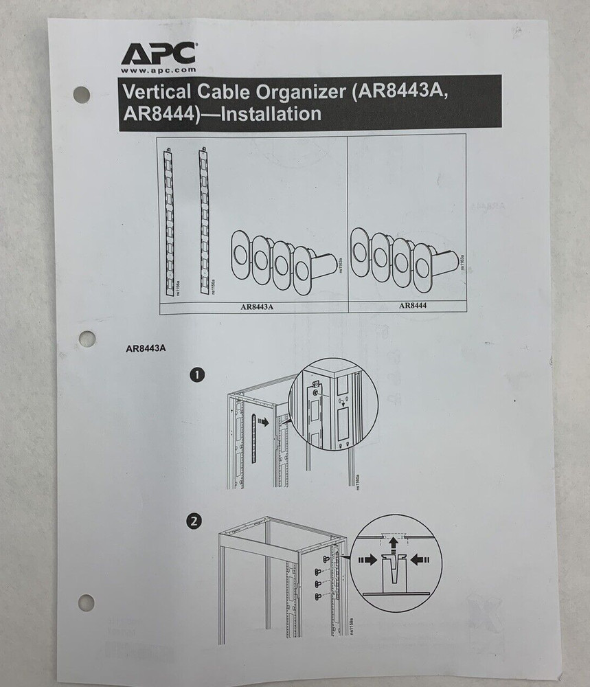 APC AR8443A Rack Cable Management Panel Black 0U New Box Opened