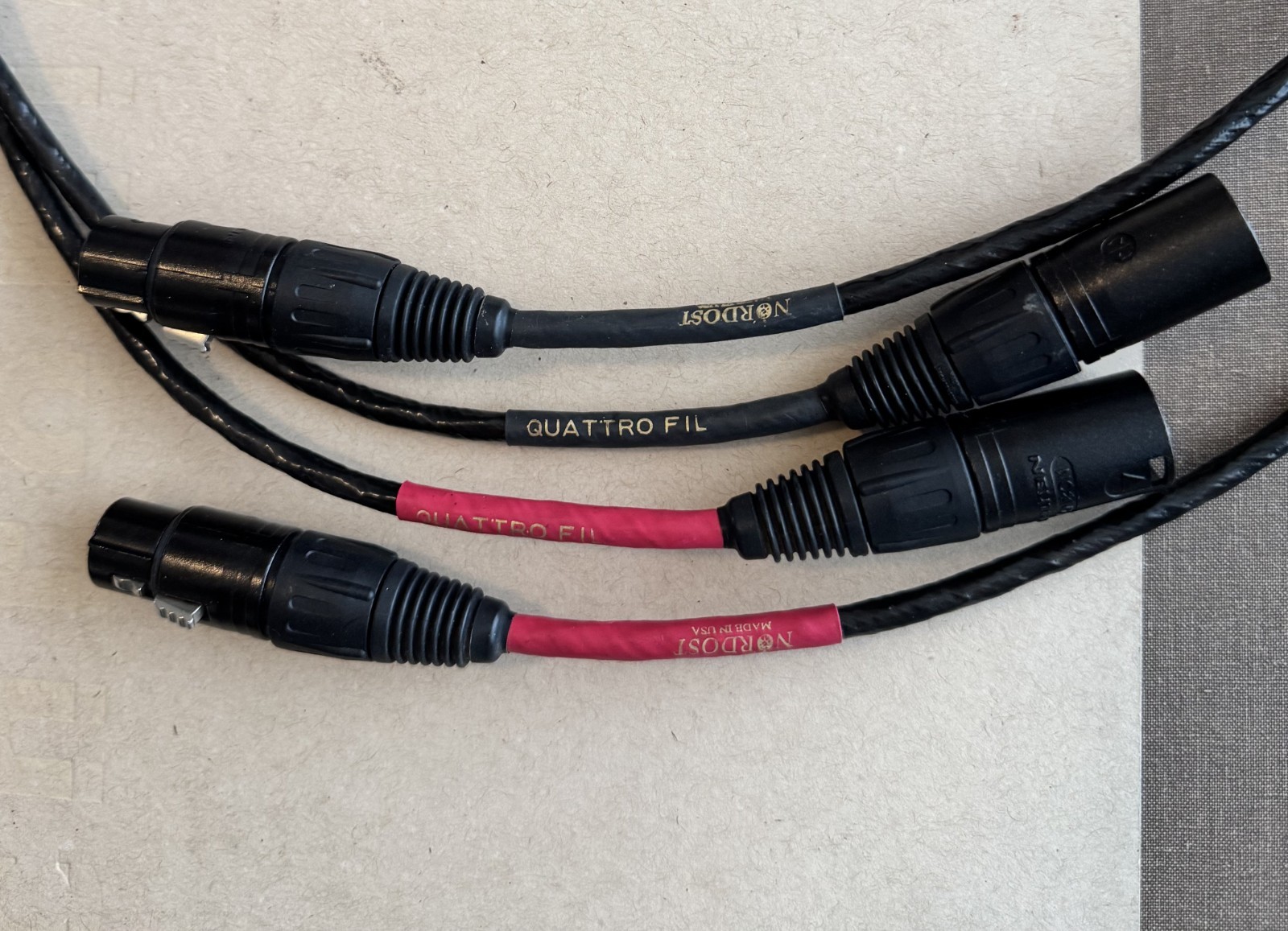 Nordost Quattro Fil XLR superior interconnect cables. one pair, 1 meter