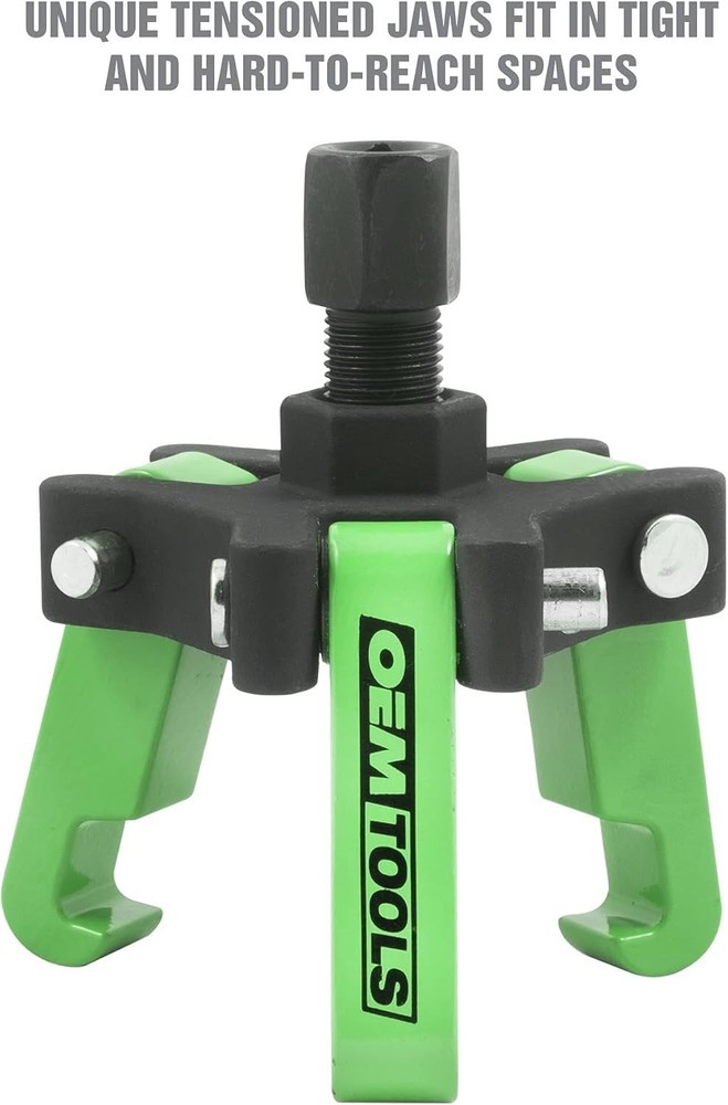 Adjustable Harmonic Balancer Puller Kit with 4 Forcing Rods - Hand Powered Tool