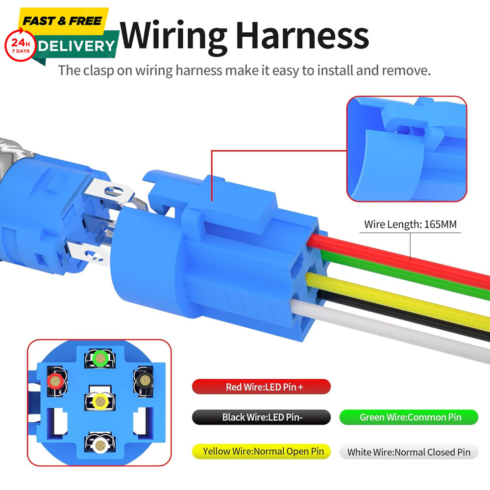 Horn Button Switch 12 Volt Momentary Push Button Switch 12V Air Horn Button