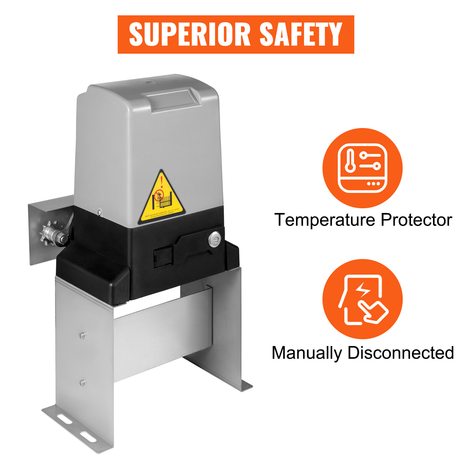 VEVOR 3300Lbs Automatic Sliding Gate Opener Electric Door Operator w/ 2 Remotes