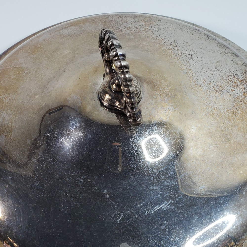 Rogers Silverplated Lid ONLY 9.5" Round Regal Handle Tarnish Stained Replacement