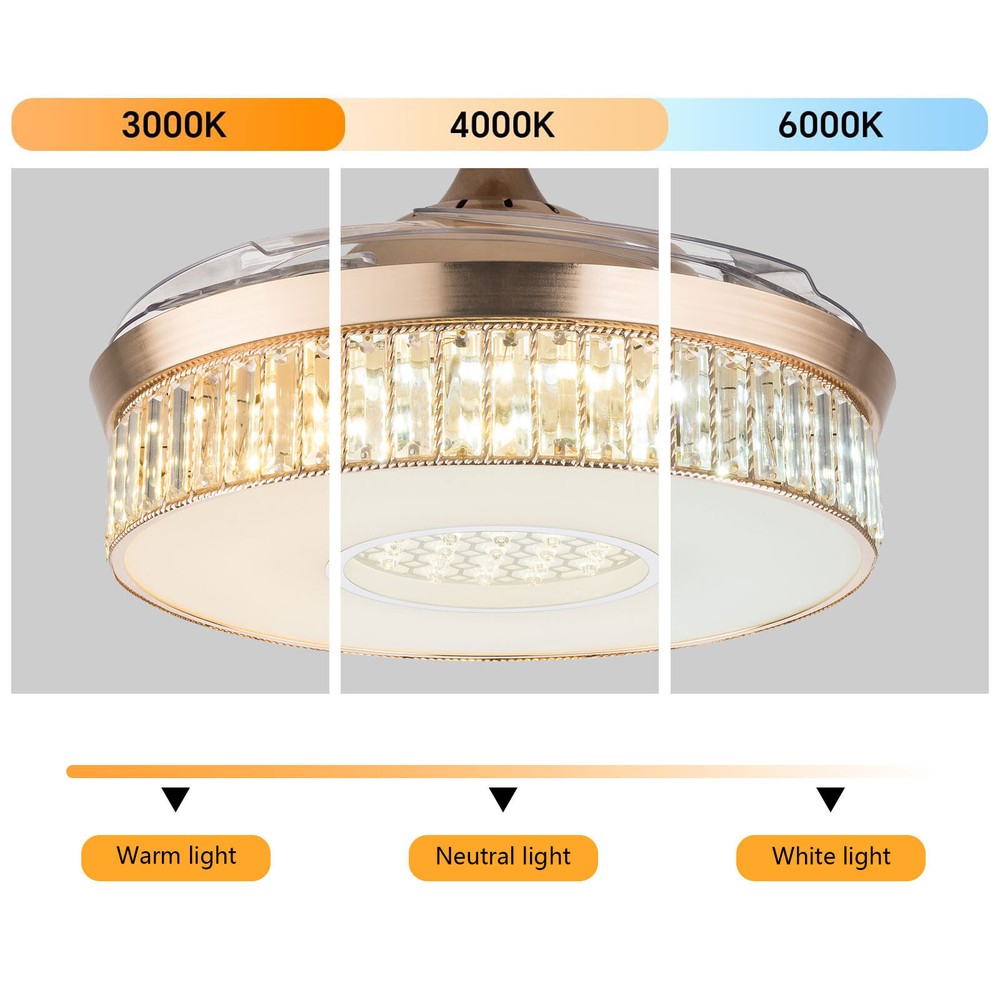 Adjustable Ceiling Fan Light With Remote Control Ceiling Fan Lamp For Bedroom