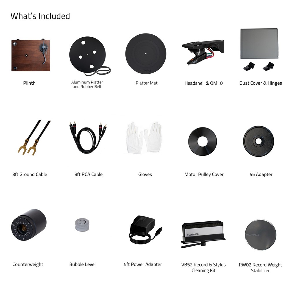 Fluance RT82 Reference Turntable with Record Weight and Vinyl Cleaning Kit