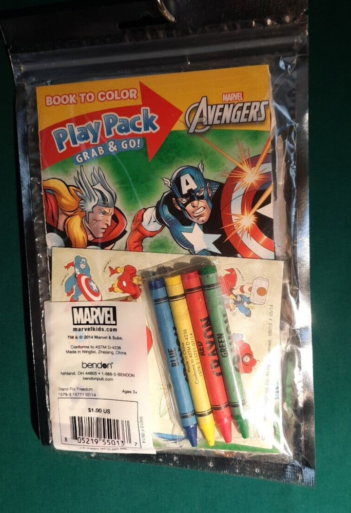 Marvel Avengers Play Pack Activity Set Coloring Stickers NEW