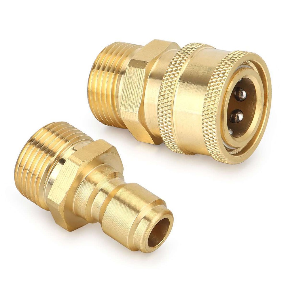3/8" M22 Brass Pressure Washer Quick Release Connect Fitting Coupling Adapter