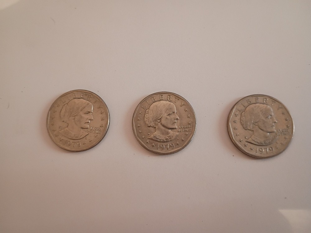 All three 1979 Susan B. Anthony Dollars