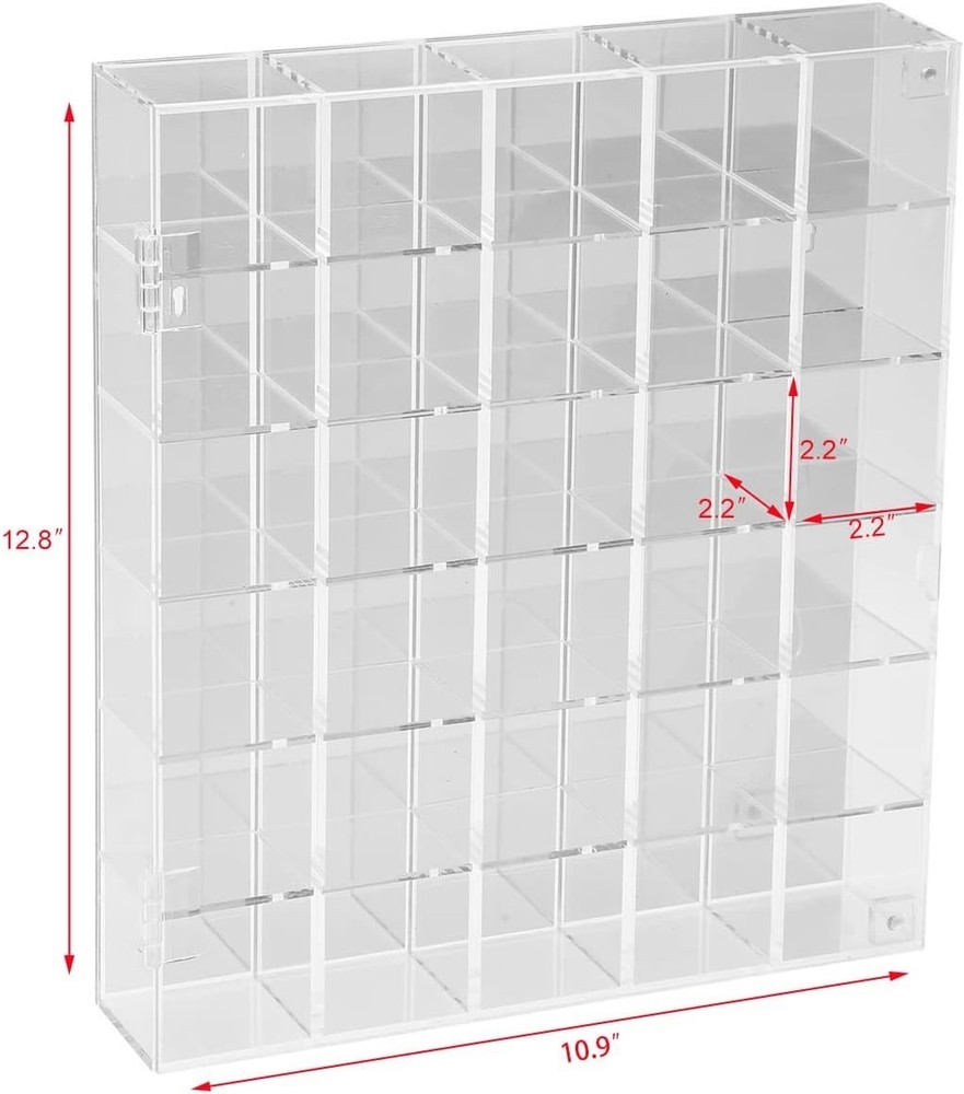 Adjustable Rock Display Case Clear Acrylic Collection Box W/ Mirrored Arrowhead