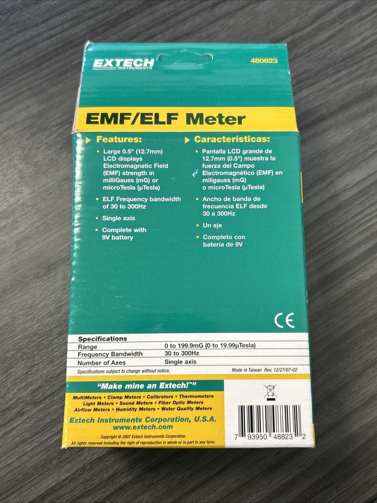 Extech 480823 EMF / ELF Meter - Type (EMF): Hand Held