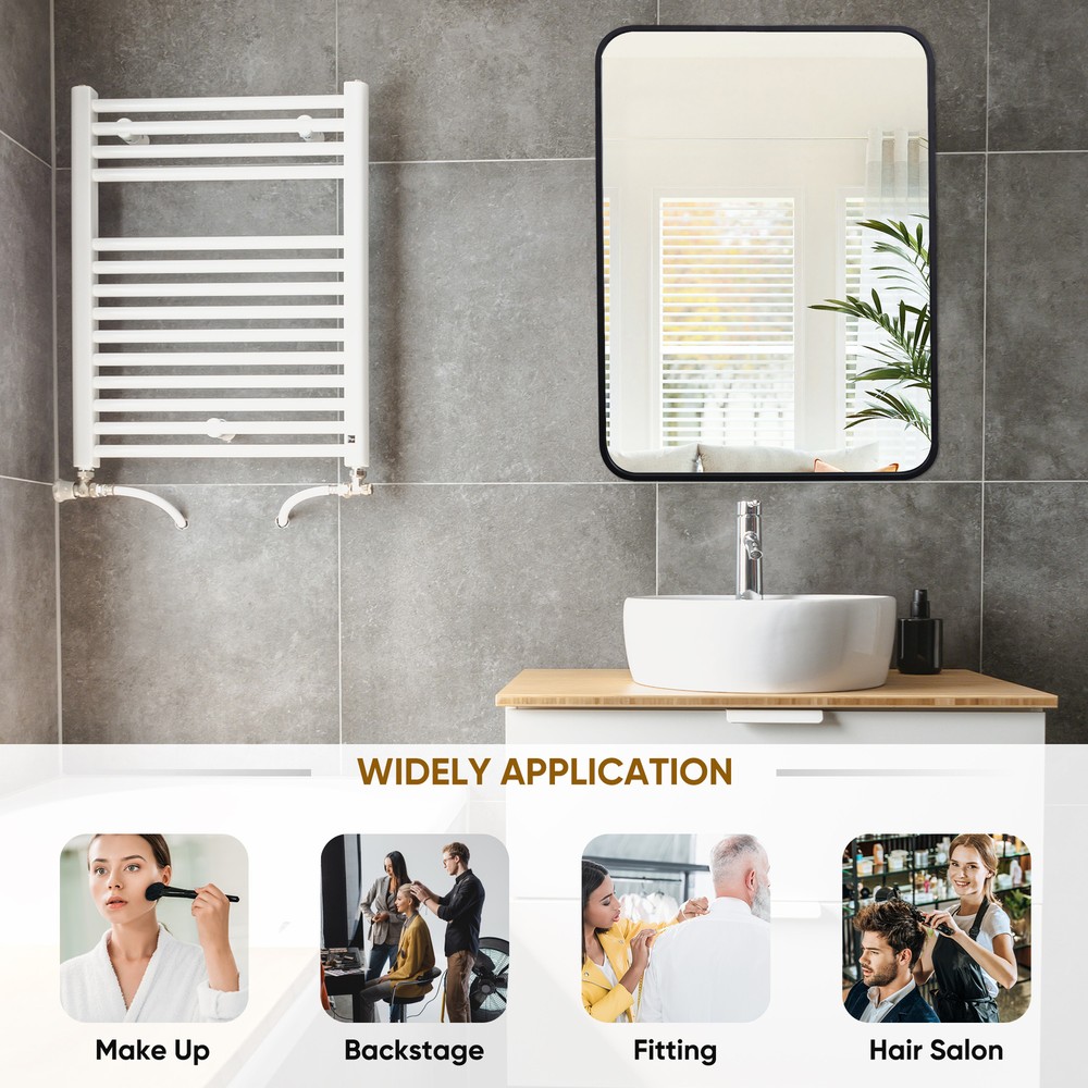 22" x 30" Rectangular Wall Mirror Metal Frame Bathroom Bedroom Vanity Mirror
