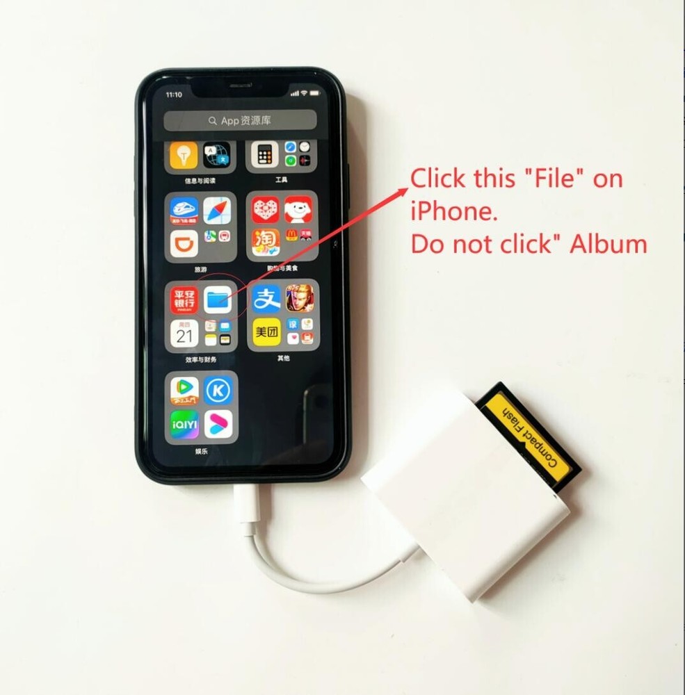 SD/CF/TF Card Reader for IPhone to CF Adapter Trail Game camera viewer for ipad