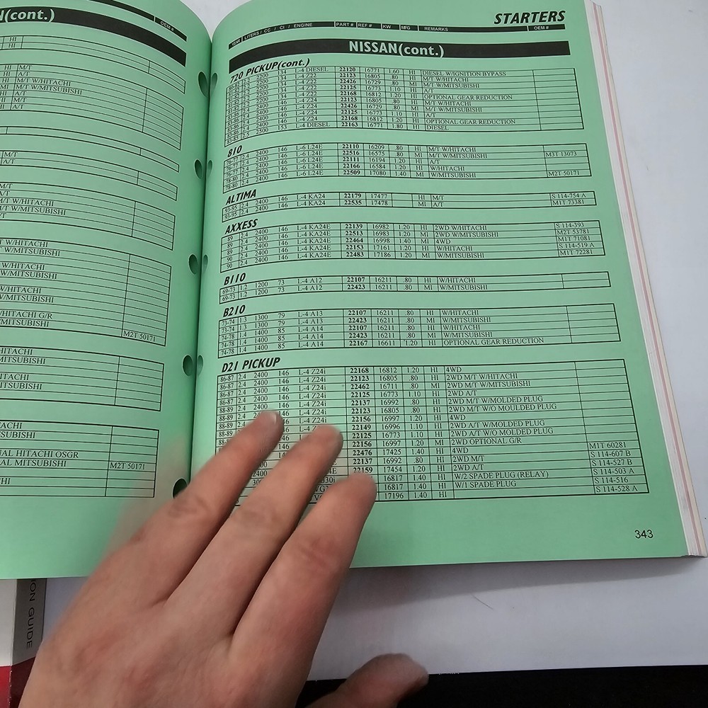 1997 Apptrak OEM Application Identification Aternatator Starter Parts Catalog