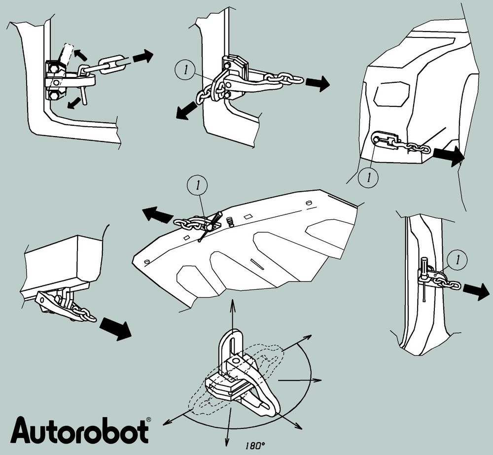 Autorobot Auto Body Pull Clamp 5 Ton with Pulling Ring 180 Degrees Turnable
